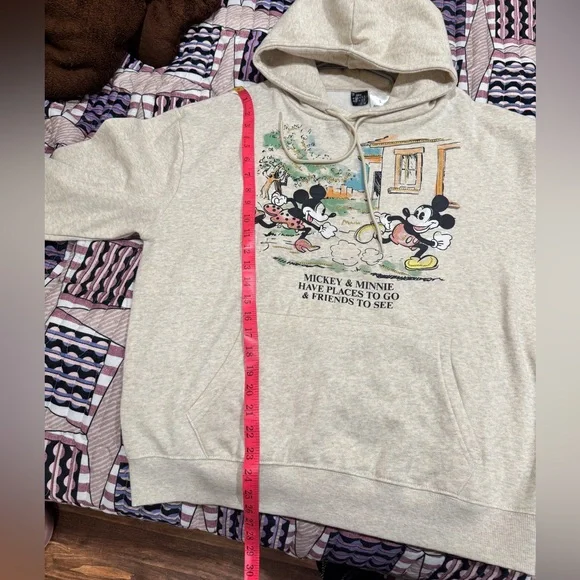 Disney Mickey & Minnie "Places to Go, Friends to See" Hoodie - Heather Beige - Picture 6 of 12